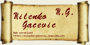 Milenko Gačević vizit kartica